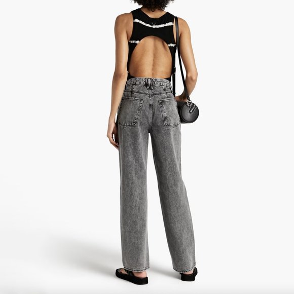 NWT GOOD AMERICAN Good '90s bleached high-rise straight-leg jeans - Picture 2 of 4